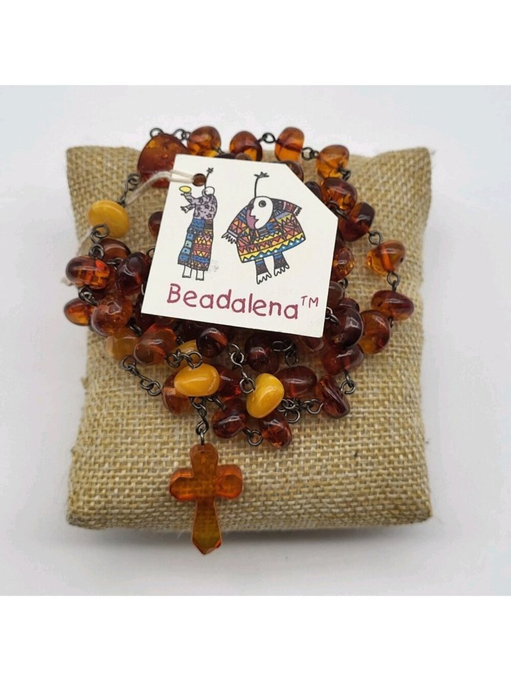 Stunning Amber Rosary Prayer beads Natural artisan Egg yolk & Baltic